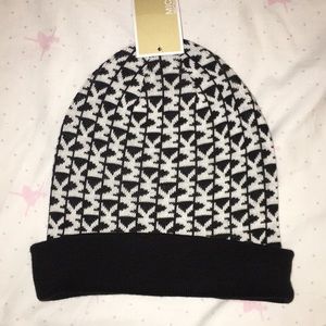 Black and white MK beanie